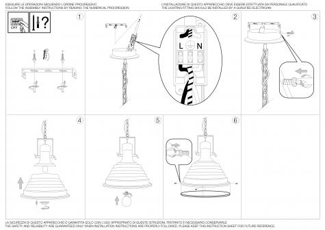 Светильник подвесной ideal lux Fisherman SP1 макс.1x60Вт IP20 E27 230В Черный Металл Без ламп 125831