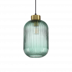 Светильник подвесной Ideal Lux Mint-3 SP1 H30 D20 макс.60Вт Е27 Латунь/Зеленый Металл/Стекло 237497