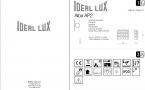 Светильник настенный Ideal lux Alba AP2 макс.2x40Вт Е14 IP20 230В Металл/Стекло Хром Без ламп 020372