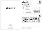 Светильник подвесной Ideal Lux Martinez SP6 L83см макс.6x40Вт Е14 230В Хром Хрусталь Без ламп 166322