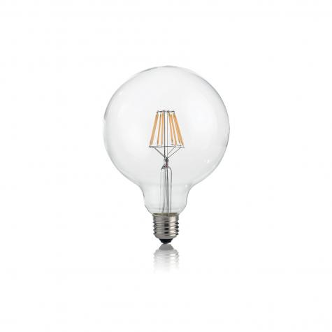 Лампа филаментная Ideal Lux Шар D95мм 8Вт 1120Лм 3000K CRI80 Е27 230В Прозрачная Не димм. 101323