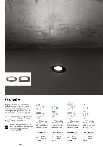 Светильник уличный встраиваемый ideal lux Gravity PT Round Big макс10Вт IP67 GX53 230В Черный 120324