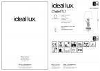 Светильник настольный Ideal Lux Chalet TL1 макс.60Вт Е27 230В Под дерево Смола Выкл Без ламп 128207
