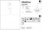 Светильник подвесной ideal lux Doge SP6 макс.6x40Вт IP20 E14 230В Белый/Хром Стекло Без ламп 113678