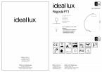 Светильник напольный ideal lux Pagoda PT1 макс.60Вт IP20 e27 230В Черный Ткань Выкл Без лампы 051765