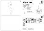 Светильник подвесной Ideal Lux Doge SP12 D91 макс.12x40Вт Е14 IP20 230В Прозрачный/Хром 168906