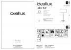 Светильник настольный ideal lux Hilton TL2 макс.2х40Вт E14 230В Белый/Хром Ткань/Металл Выкл. 075532
