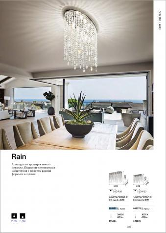 Светильник потолочный Ideal Lux Rain PL5 макс5х40Вт E14 230В Прозрачный/Хром Хрусталь БезЛамп 008455