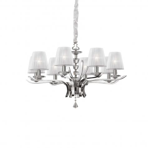 Светильник подвесной ideal lux Pegaso SP3 макс.3x40Вт Е14 230В Белый/Хром Органза Без ламп 059235