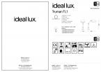 Светильник настольный ideal lux Truman TL1 макс.60Вт IP20 Е27 230В Серый Металл Выкл Без ламп 145204