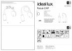 Светильник настенный Ideal Lux Focus-2 AP 3.5Вт 280Лм 3000К LED 230В Черный МеталлРезина Выкл 203195