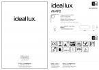 Светильник настенно-потолочный ideal lux Ali AP2 макс.2x60Вт IP20 Е27 230В Белый СтеклоМеталл 026558