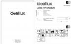 Светильник настенный ideal lux Denis AP1 Medium макс.1x100Вт IP20 R7s 230В Белый СтеклоМеталл 005454