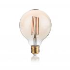 Лампа филаментная ideal lux Globo Vintage Pearl G115 4Вт 360Лм 1800К CRI80 Е27 230В Янтарь 201290