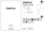 Светильник настольный ideal lux Eternity TL1 H41 макс.40Вт Е14 230В IP20 Органза Серебро Выкл 035987