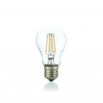 Лампа филаментная ideal lux Goccia A60 Груша 8Вт 980Лм 4000К CRI80 Е27 230В Прозрачный Не дим 153964