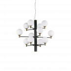 Светильник подвесной ideal lux Copernico SP12 макс.12х40Вт G9 230В Черный/Белый/Латунь Стекло 197319