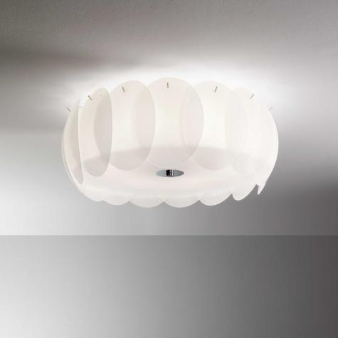 Светильник потолочный Ideal Lux Ovalino PL5 макс.5х60Вт  E27 230В Белый Стекло/Металл БезЛамп 093963