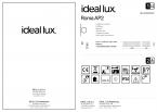Светильник настенный Ideal Lux Roma AP2 2x3Вт 3x370Лм 3000К G9 LED IP20 230В Хром Хрусталь 093086