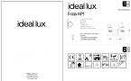 Светильник настеный ideal lux Frida AP1 макс.1x60Вт IP20 Е27 230В Ант. латунь Металл Без ламп 163321