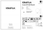 Светильник настенный Ideal Lux Cover AP D20см 11Вт 1100Лм 3000К LED IP20 230В Черный матовый 195759