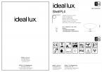 Светильник потолочный Ideal Lux Shell PL4 D500мм мак.4x60Вт Е27 230В Янтарный Стекло Без ламп 140186