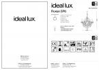 Люстра подвесная Ideal Lux Florian SP6 D60 макс.6x40Вт Е14 230В ХромПрозрач Хрусталь Без ламп 035628