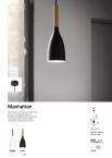 Светильник подвесной Ideal Lux Manhattan SP1 макс.40Вт Е14 IP20 230В Черный Металл/Дерево 110752