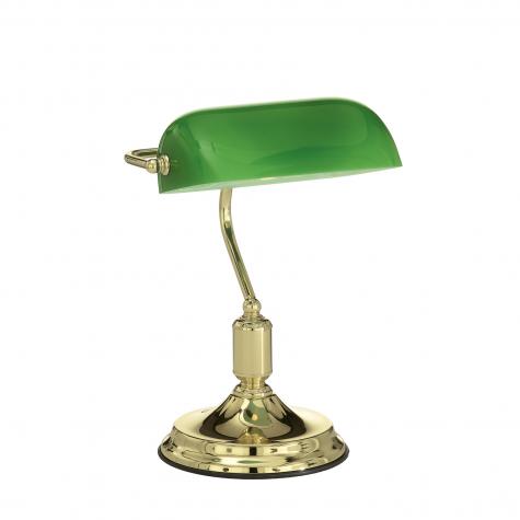 Настольная лампа Ideal Lux Lawyer TL1 H380мм макс.60Вт Е27 230В Латунь/Зеленый Выкл. Без ламп 013657