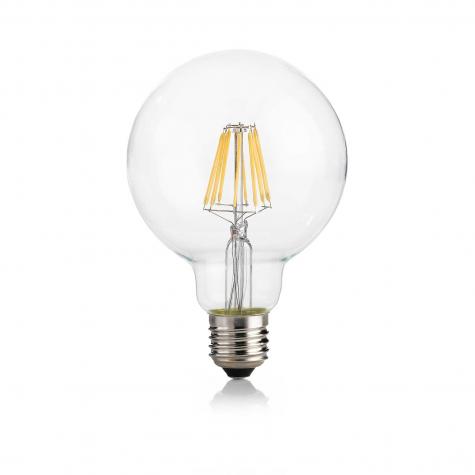 Лампа филаментная Ideal Lux Шар D95мм 8Вт 860Лм 3000K CRI90 Е27 230В Прозрачная Не димм. 271606
