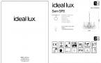 Светильник подвесной ideal lux Sem SP8 макс.8x40Вт IP20 Е14 230В Белый мат. Металл Без ламп 092782