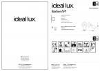 Светильник настенный Ideal Lux Barber AP1 H16 маск28Вт GU10 IP20 230В Античн бронза Без лампы 159997