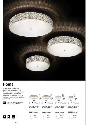 Светильник настенный Ideal Lux Roma AP2 2x3Вт 3x370Лм 3000К G9 LED IP20 230В Хром Хрусталь 093086