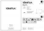 Светильник настольный ideal lux Pivot TL 7.5Вт 700Лм 3000/4000/6000K IP20 LED 230В Белый Димм 289168