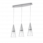 Светильник подвесной Ideal Luc Cono SP3 L60 макс.3x40Вт Е14 230В Хром/Прозрачн. Металл/Стекло 112367