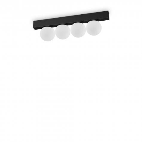 Светильник потолочный ideal lux Ping Pong pl4 11Вт 1000Лм 3000К LED 230В IP20 Черный Металл 313283