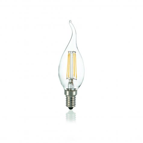 Лампа филаментная ideal lux Свеча на ветру 4Вт 460Лм 4000К CRI80 Е14 230В Прозрачный Не димм 153940