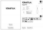 Торшер Ideal Lux York PT1 Н164 макс.60Вт Е27 IP20 230В Черный Дерево/Ткань Выкл. 121437
