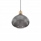 Светильник подвесной ideal lux Bergen-1 SP1 макс.1x60Вт IP20 Е27 230В Серый/Дерево Стекло 238746