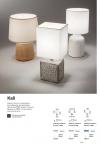 Светильник настольный Ideal Lux Kali-1 TL1 H295мм макс.40Вт Е14 230В Керамика ПВХ/Ткань Выкл. 245348